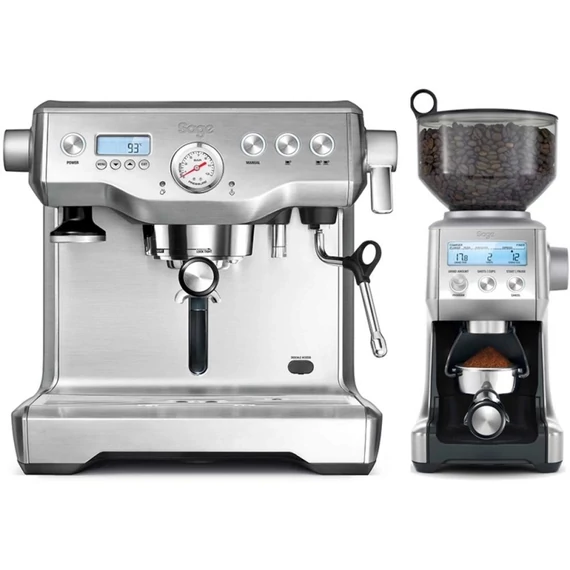SAGE  kávéfőző dupla bojlerrel + Smart Grinder Pro Kávédaráló